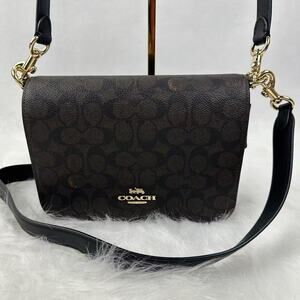 COACH Quinn Bag In Signature Canvas Shoulder/Crossbody Walnut/Black CZ770 NWT